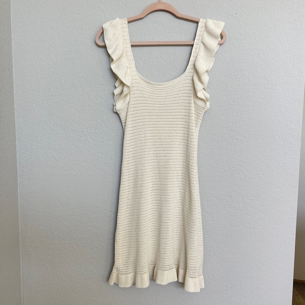 Anthropologie Smocked Ruffle Knit Midi Dress